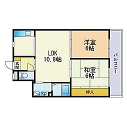 パールマンション 2LDKの間取図画像