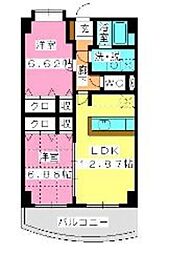 プレミール拾六町 2LDKの間取図画像
