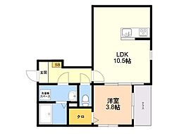 石丸3丁目AP(仮) 1LDKの間取図画像
