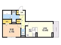 ディールーム石丸 1LDKの間取図画像