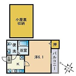 エミネント下山門 1Kの間取図画像