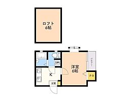ピュア姪浜七番館 1Kの間取図画像