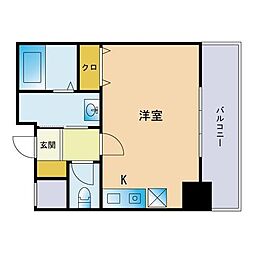 アーバンシティオ愛宕 ワンルームの間取図画像