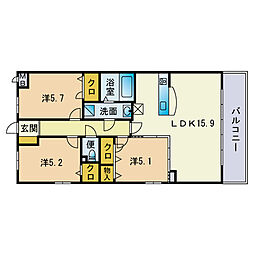 ブレア愛宕 3LDKの間取図画像