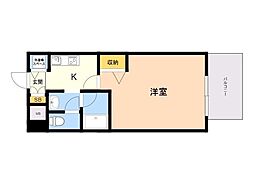ヴィラ・フォーレ姪浜 1Kの間取図画像
