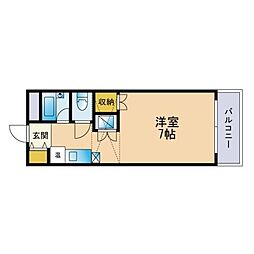 ユーインズ ワンルームの間取図画像