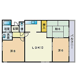 姪浜ケイワンホームズ北ウイング 3LDKの間取図画像