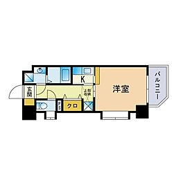 ベルアンジュ愛宕 1Kの間取図画像