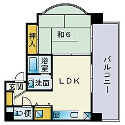 アリエス姪浜駅南 1LDKの間取図画像