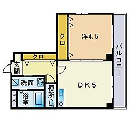 パセオトーレ 1DKの間取図画像
