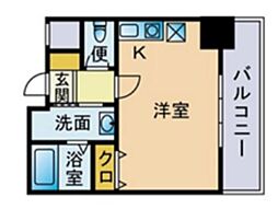 アーバンシティオ愛宕 ワンルームの間取図画像