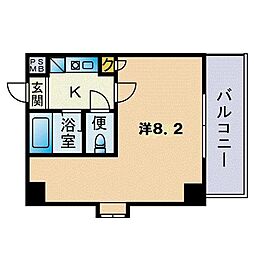 刻勇館愛宕 ワンルームの間取図画像