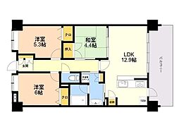 アクタス上山門ツインズ 3LDKの間取図画像