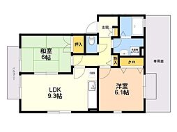 パルティーレ 2LDKの間取図画像
