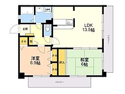 オークス 3LDKの間取図画像