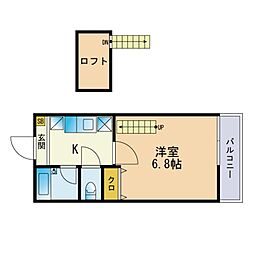 ファインフィールド1 1Kの間取図画像