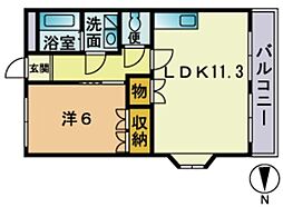 ユースパレス5 1LDKの間取図画像