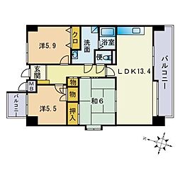 クレバー今宿B 3LDKの間取図画像