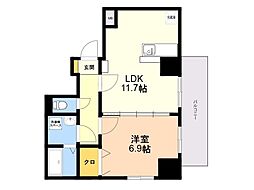 グレンパーク2番館 1LDKの間取図画像