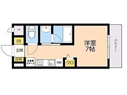 ビレッジ九大前 ワンルームの間取図画像