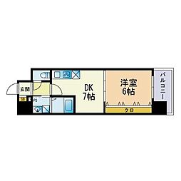 レジス波多江 1DKの間取図画像