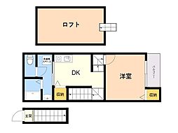 カンステレイション4 1DKの間取図画像