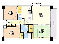 インペリアル大賀 3LDKの間取図画像