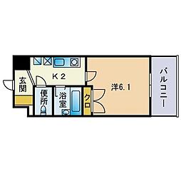 ハートマンション 1Kの間取図画像