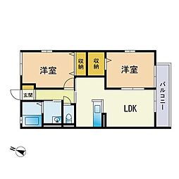 ホープB 2LDKの間取図画像
