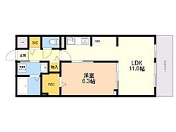 ワーズイヤー12 1LDKの間取図画像