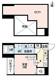 リノメゾン片江 ワンルームの間取図画像