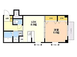 グリーンハウス 1DKの間取図画像