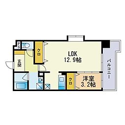 セレス別府 1LDKの間取図画像