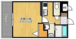 オルレアン友泉亭 1Kの間取図画像