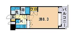 エステート・モア別府 1Kの間取図画像