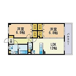 プレミールメゾン 2LDKの間取図画像