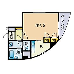 メゾンド・シャルム 1Kの間取図画像