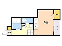 リック城南 ワンルームの間取図画像