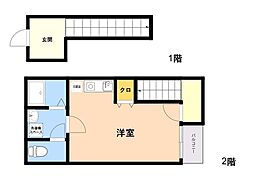 リック城南 ワンルームの間取図画像