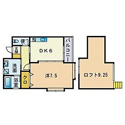 グリーンローズ 1DKの間取図画像