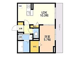 コンフォール・ロジェ 1LDKの間取図画像