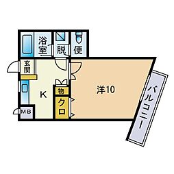 ボンマルシェ・イケダ 1Kの間取図画像