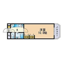 大産鳥飼マンションA 1Kの間取図画像