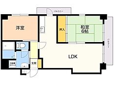 プラモール友泉 2LDKの間取図画像