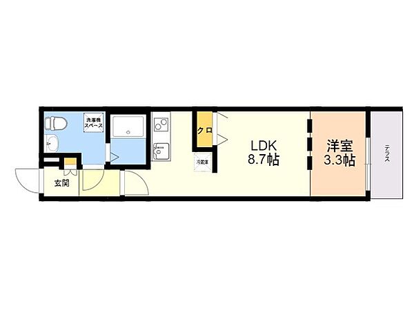 ｑｕａｄｏｒ西新城西 106｜福岡県福岡市早良区城西１丁目(賃貸マンション1LDK・1階・29.44㎡)の写真 その2