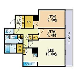 百道タワー 2LDKの間取図画像