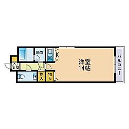 フェリクス西新 ワンルームの間取図画像