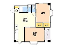 ツインリッチ藤崎 2LDKの間取図画像