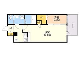グランフォーレプライム西新 1LDKの間取図画像