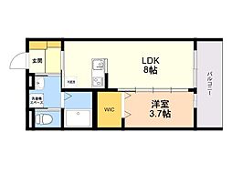 robot home 西新 1LDKの間取図画像